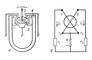 Устройство  логометра (а) и схема омметра с  логометром (б): M1, M2 — вращающие моменты; l1, <sub>2</sub> — токи в цепях омметра;  — источник питания; r0 — сопротивление рамок логометра; r1 — омическое сопротивление; rx — измеряемое сопротивление; 1, 2 — рамки логометра; 3 — сердечник; 4 — постоянный